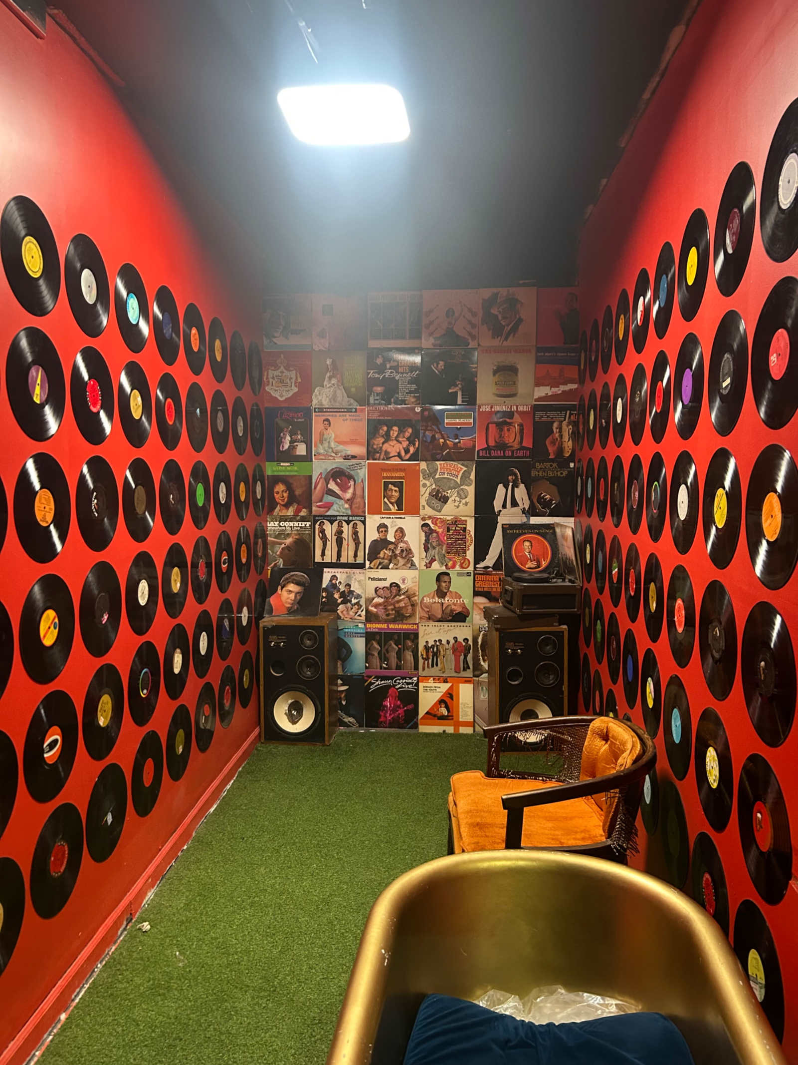 Red vinyl record set at Warehouse860